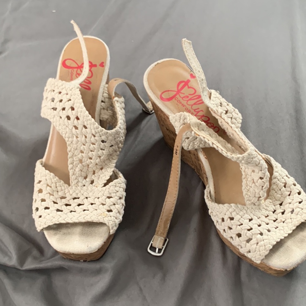 Beige Canvas Sandals